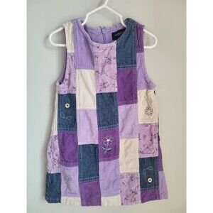 Vintage Girls Patchwork Dress Size 3t Pastel 90s Cotton Cottagecore Fall